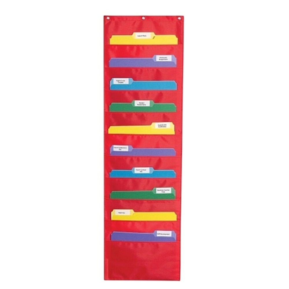 Carson-Dellosa Education Red 10 Pocket Storage Chart Wall Organizer CD5653